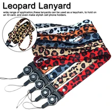 Держатель для телефона с леопардовым принтом, ремешок для ключей, гепард, держатель для ID значка, животное, ремешок для телефона на шею с брелоком