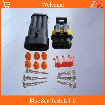 

10 sets 3 Pin/way AMP 282087-1/282105-1 Automotive HID Connectors for HEV/EV Start/Stop/Inverter Systems etc.Free Shipping