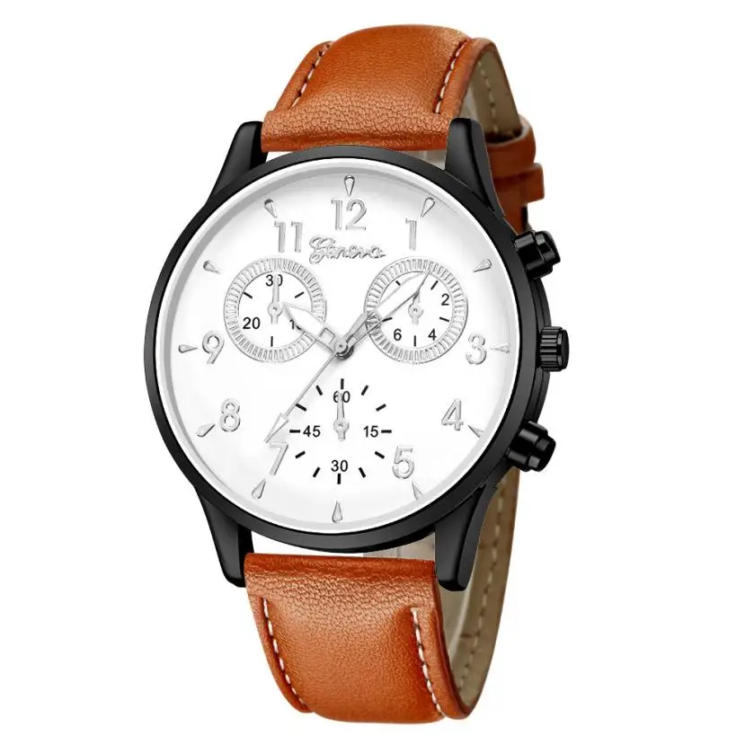 Дизайн, роскошные Брендовые мужские часы с кожаным ремешком, водонепроницаемые кварцевые часы, повседневные спортивные военные наручные часы, relojes para hombre# D