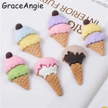 

GraceAngie 10pcs Imitation Ice Cream Charms Mix Bracelet Necklace Resin DIY Decorations Kids Handmade Crafts Jewelry Accessories