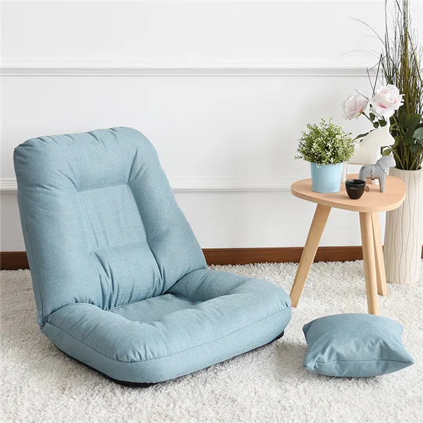 Домашний Регулируемый складной ленивый диван, расслабляющий стул, напольная подушка, диван, мебель для гостиной, для просмотра ТВ/игр/отдыха в полдень/сна - Цвет: Blue Color