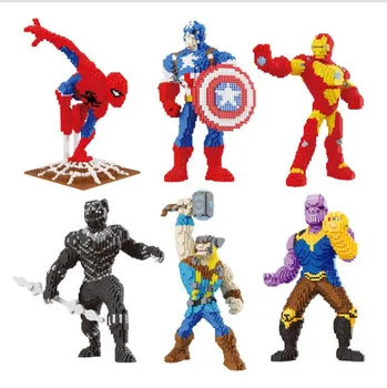 

Lepining Marvel Super Heroes Infinity War Thanos Guardians Of Galaxy Spider Iron Man Avengers Thor Building Blocks Toys Figures