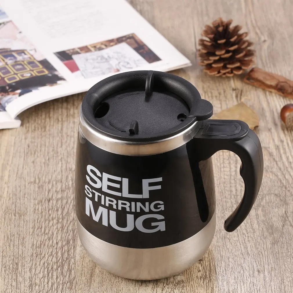 Buy 450ml Coffee Mug Creative Stainless Steel Automatic Coffee Mixing Cup With