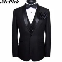 Пиджак+ брюки+ жилет+ галстук-бабочка+ квадратный) 5 шт набор Для мужчин костюмы Свадебный смокинг мужской костюм для выпускного вечера, Нарядные Костюмы для выпускного T0013