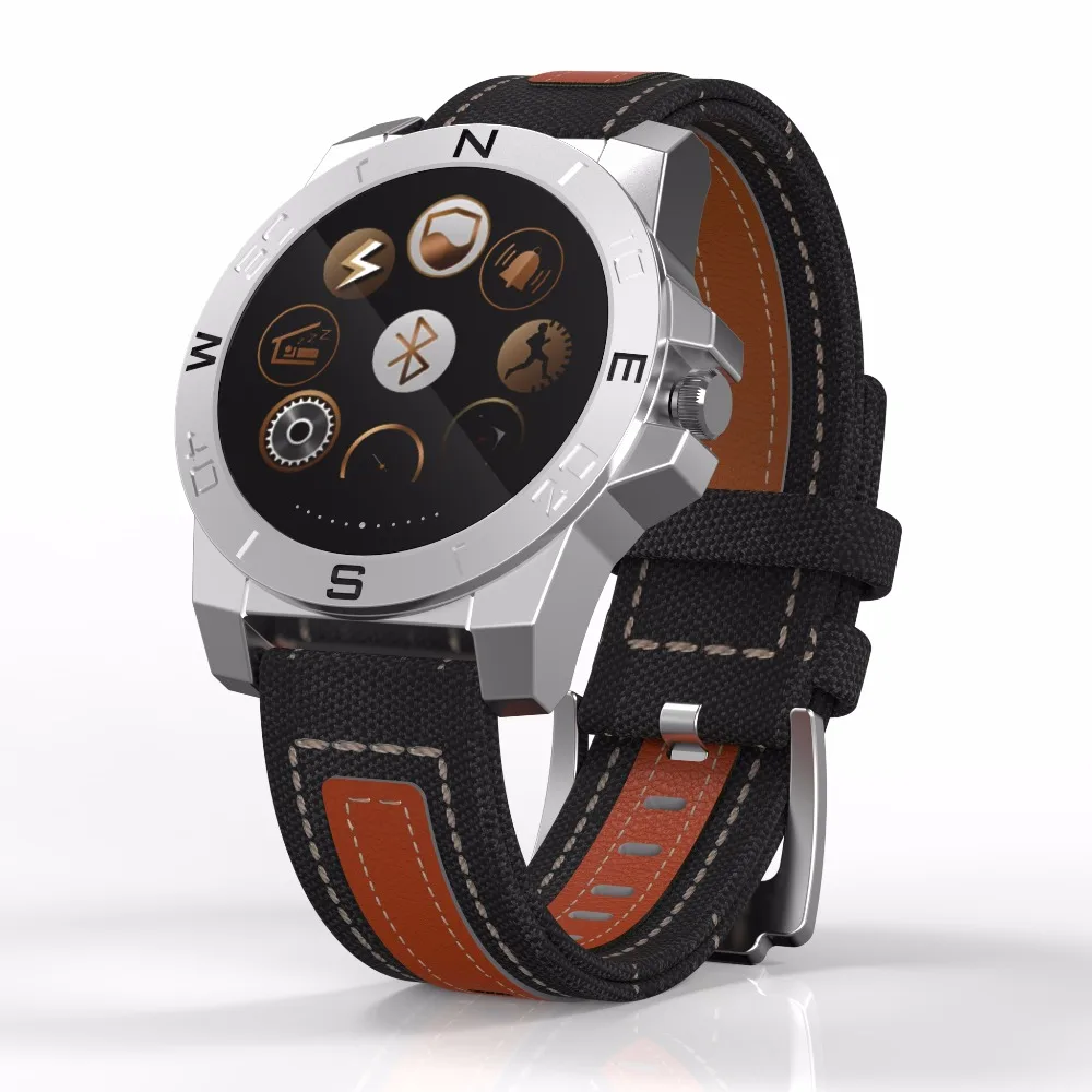 Высокая версия Спорт на открытом воздухе Smart Watch с тепла мониторинга сердечного ритма Компас Функция Bluetooth 4.0 совместима с iOS и Android