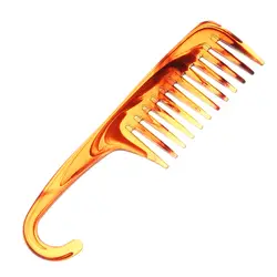 Пластиковая Расческа с широкими зубчиками с вешалкой антистатический большой широкий гребень для волос для прямых волнистых волос уход