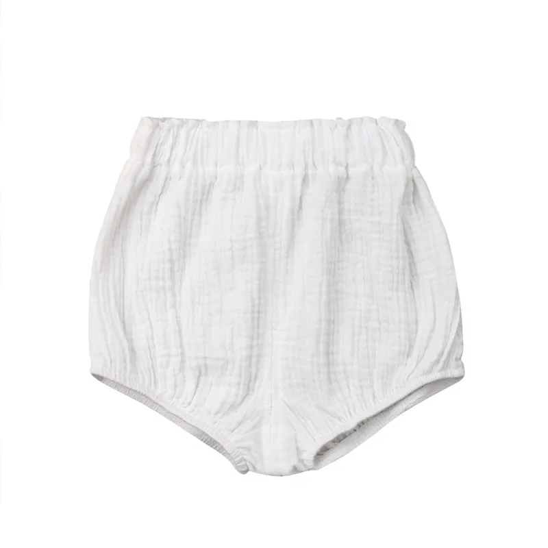 Г. Летняя одежда для малышей повседневные детские штаны для новорожденных мальчиков и девочек, шорты штаны PP, однотонные хлопковые трусики От 3 месяцев до 5 лет - Цвет: Белый