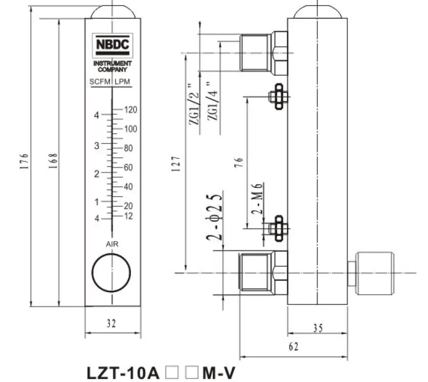 LZM yuyao lzt газа float ротаметр расходомер с Регулируемый расходомер