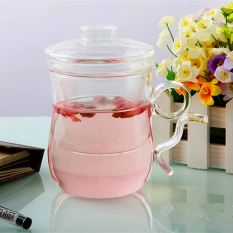 350ml  glass cup flower  creative personality glas...