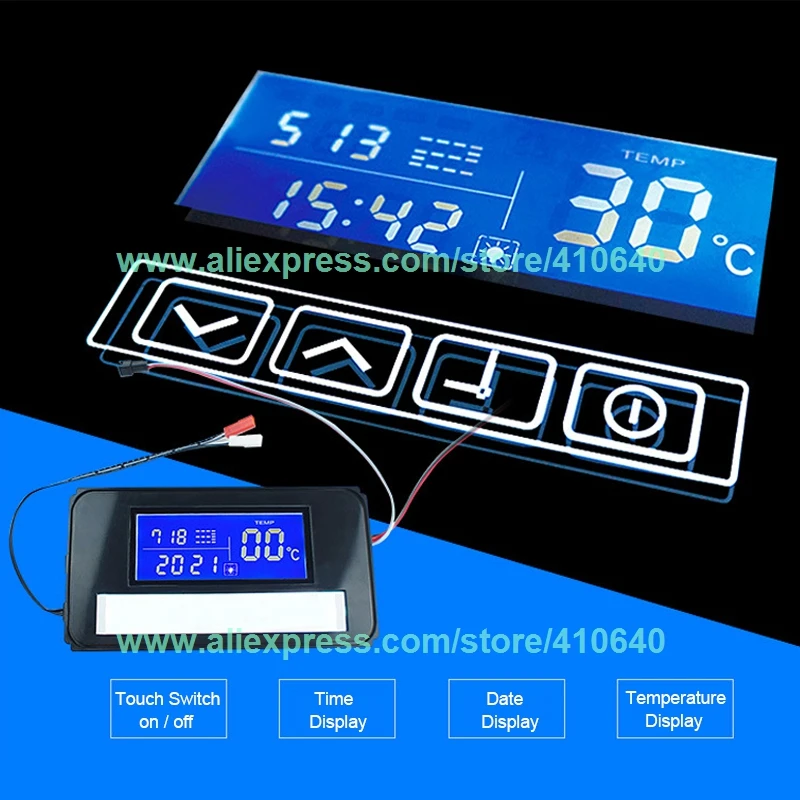 Light Mirror Switch Touch Switch with Time and Temperature Display