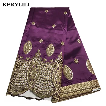

Purple Nigerian Material Wedding African Dresses For Women George Lace Fabric Gold Sequin Fabric Swiss Cotton Raw Silk KRL-91825