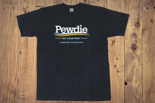 Футболка с логотипом Pewdiepie Subcribe размер США S 2XL футболка круглым вырезом модная