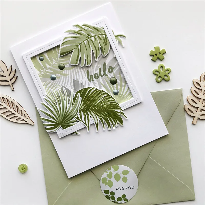 

GJCrafts Wild Ferns Stamps and Dies Scrapbooking Leaf Metal Cutting Dies Card Making Craft Dies for Album New Dies for 2019