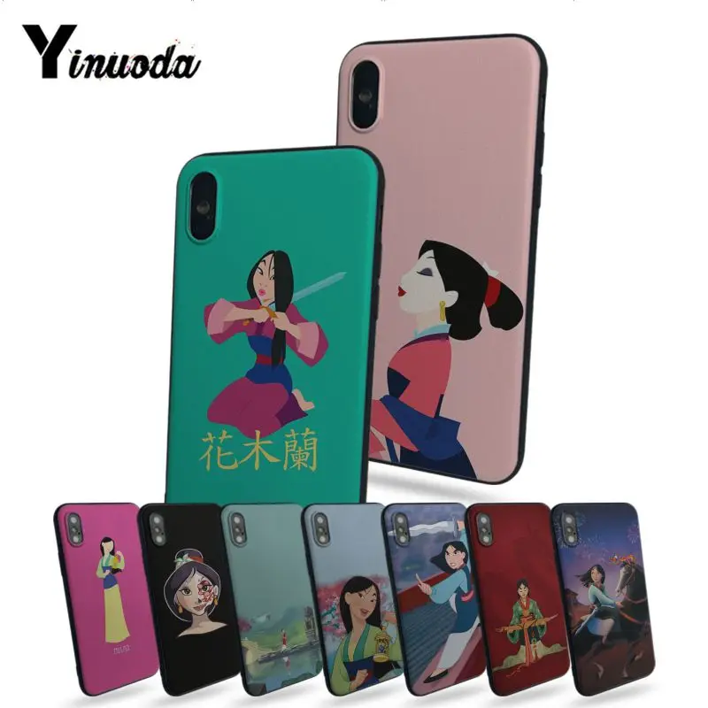 Yinuoda Cartoon Mulan Film Painted Phone Accessories Case For iphone 8 8plus and 7 7plus 6s 6s Plus 6 6plus 5s Cellphones