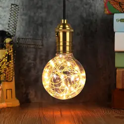 Винтаж Фея светодиодный лампы E27 110 В 220 В G95 строка нити Стекло светильники для украшения дома RGB свет строка лампа накаливания