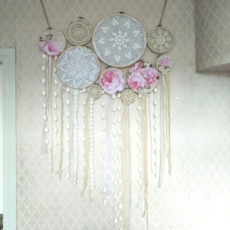 

Free Shipping Boho Inspired Dream Catcher Set Room Wall Art Hanging Decorations Beach Lawn Wedding Photograpy Props Handmade