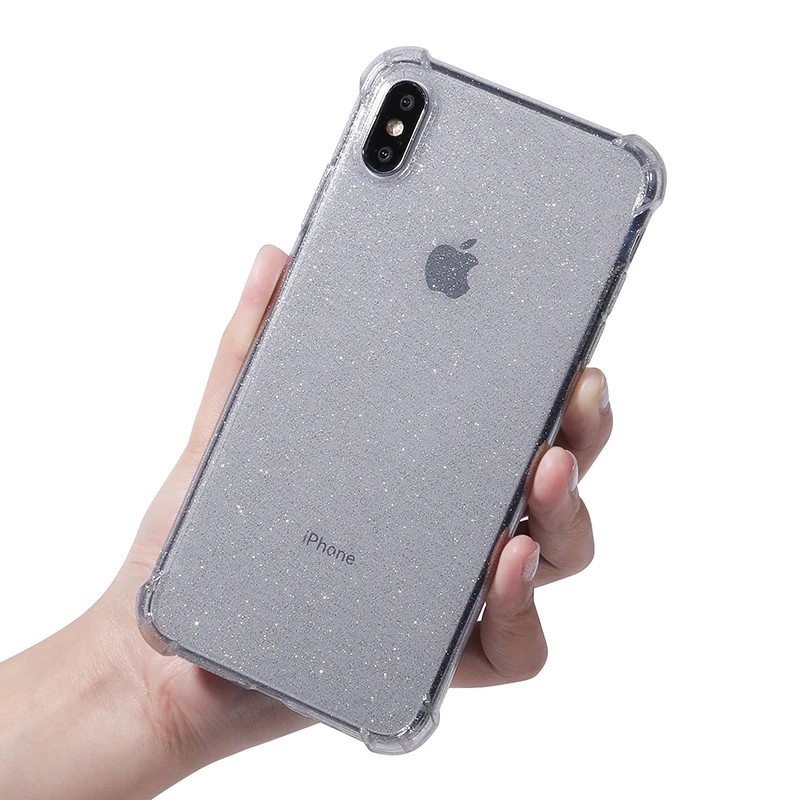 Роскошный блестящий чехол для iPhone 7 8 6 s S Plus X XR XS MAX прозрачный суперударопрочный