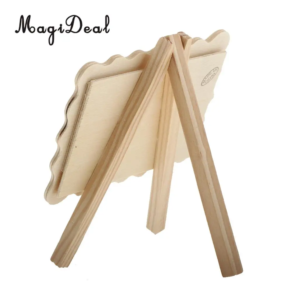 MagiDeal Unfinished Wood Photo Frames Easel Design Picture Frame for Kids DIY Craft