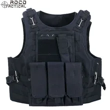 ROCOTACTICAL molle тактический жилет с тройной Подсумок и военные аксессуары Сумка Охота страйкбол тактические наплечники жилет