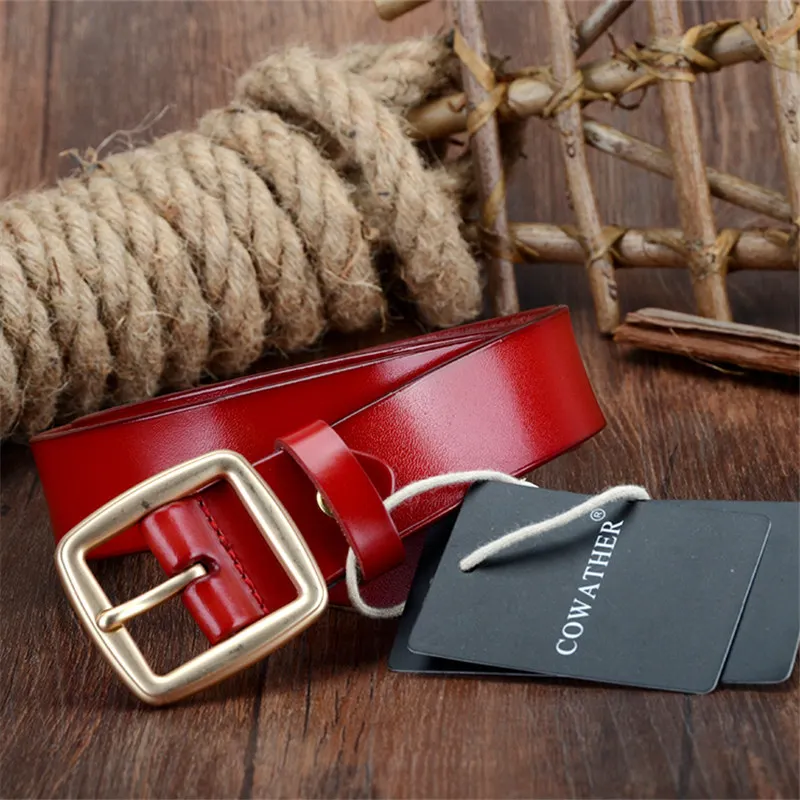 Ремень COWATHER из натуральной воловьей кожи для женщин 2019|pin buckle|belt cowbrand women belt |