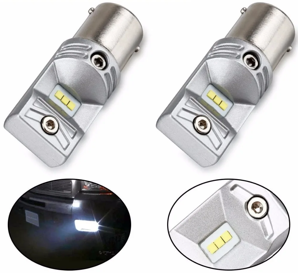 2x High Power White 1156 BA15S P21w CSP Luxeon Chip LED Bulbs for DRL daytime running light and fog lights 2 Years Warranty | Автомобили и