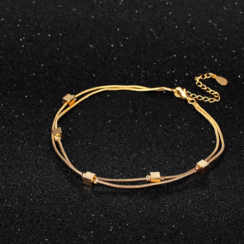 Fashion Sexy Gold Beach Anklets Square Metal Ankle Bracelet Foot Jewelry for Women Flower Anklets Bracelet on the Leg Never Fade Fashion Sexy Gold Beach Anklets Square Metal Ankle Bracelet Foot Jewelry for Women Flower Anklets Bracelet on the Leg Never Fade