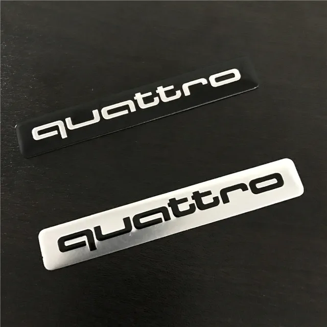 1X Car styling Aluminum Quattro Emblem Logo Decal Badge Sticker For