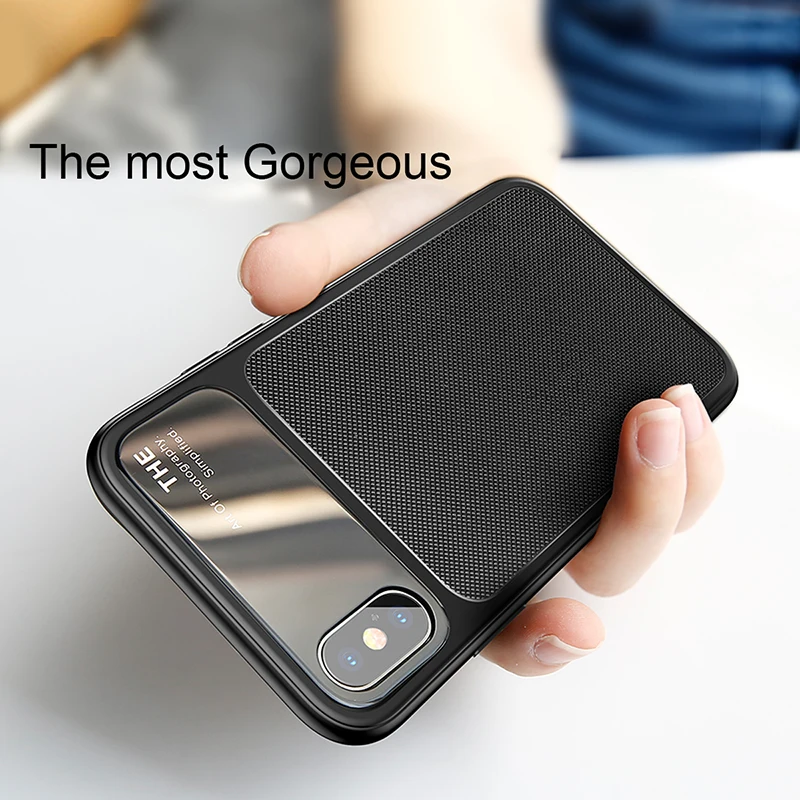 Baseus funda de teléfono de lujo para iPhone X 10 de la nebulosa de TPU suave y vidrio de cubierta de caso para iPhone 8 7 Plus Coque Fundas