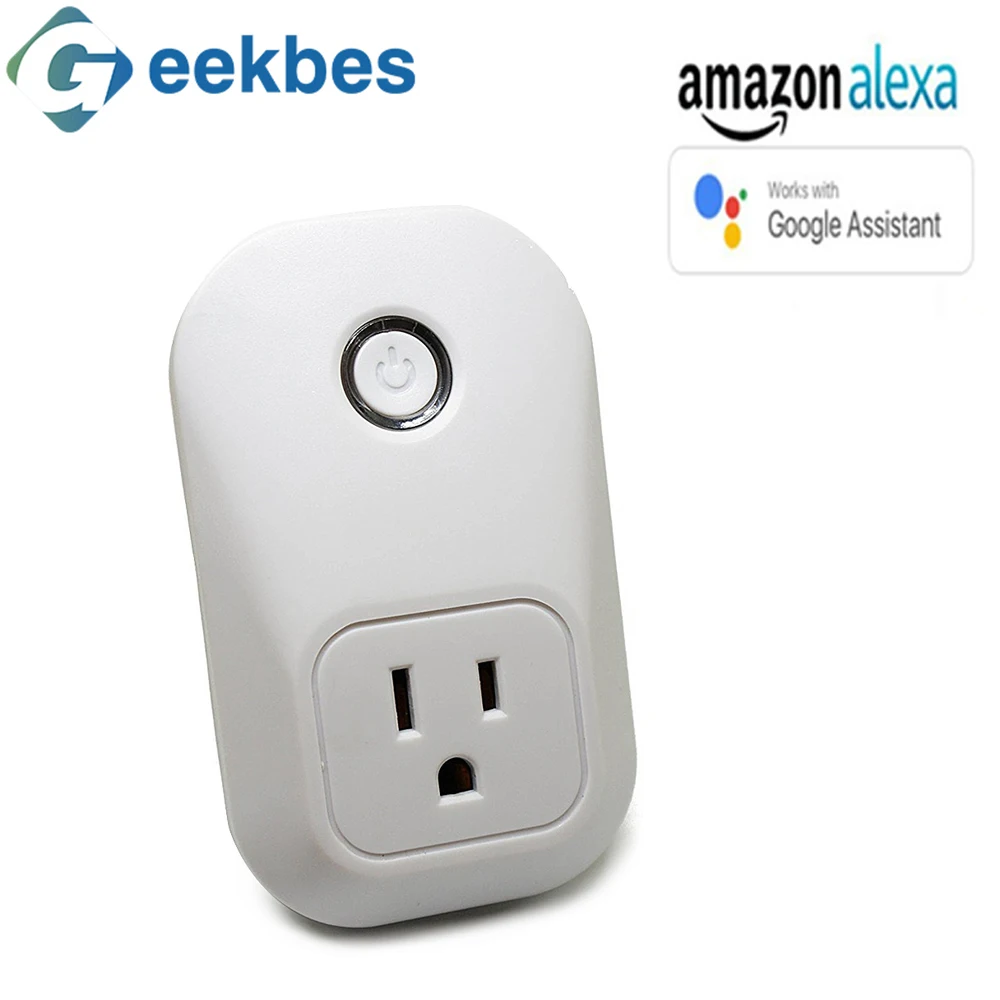 2018 Geekbes творческий белый США Plug Смарт Wi-Fi Разъем дистанционного голос Управление