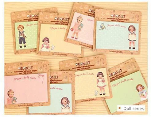 Корейский милый блокнот для заметок мультфильм творческий удобство стикер meno it 3 шт./лот - Цвет: 3pcs Doll series