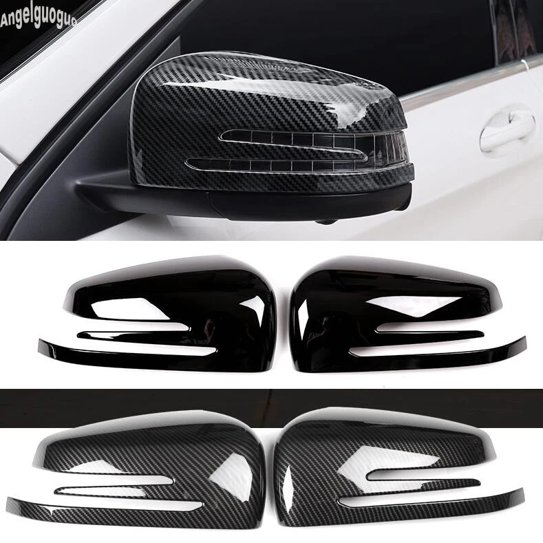 ABS Carbon fiber For Mercedes Benz C E S A B class W204 W212 GLA GLK CLA CLS Cars Rearview Mirror Trim Decoration Shell Covers