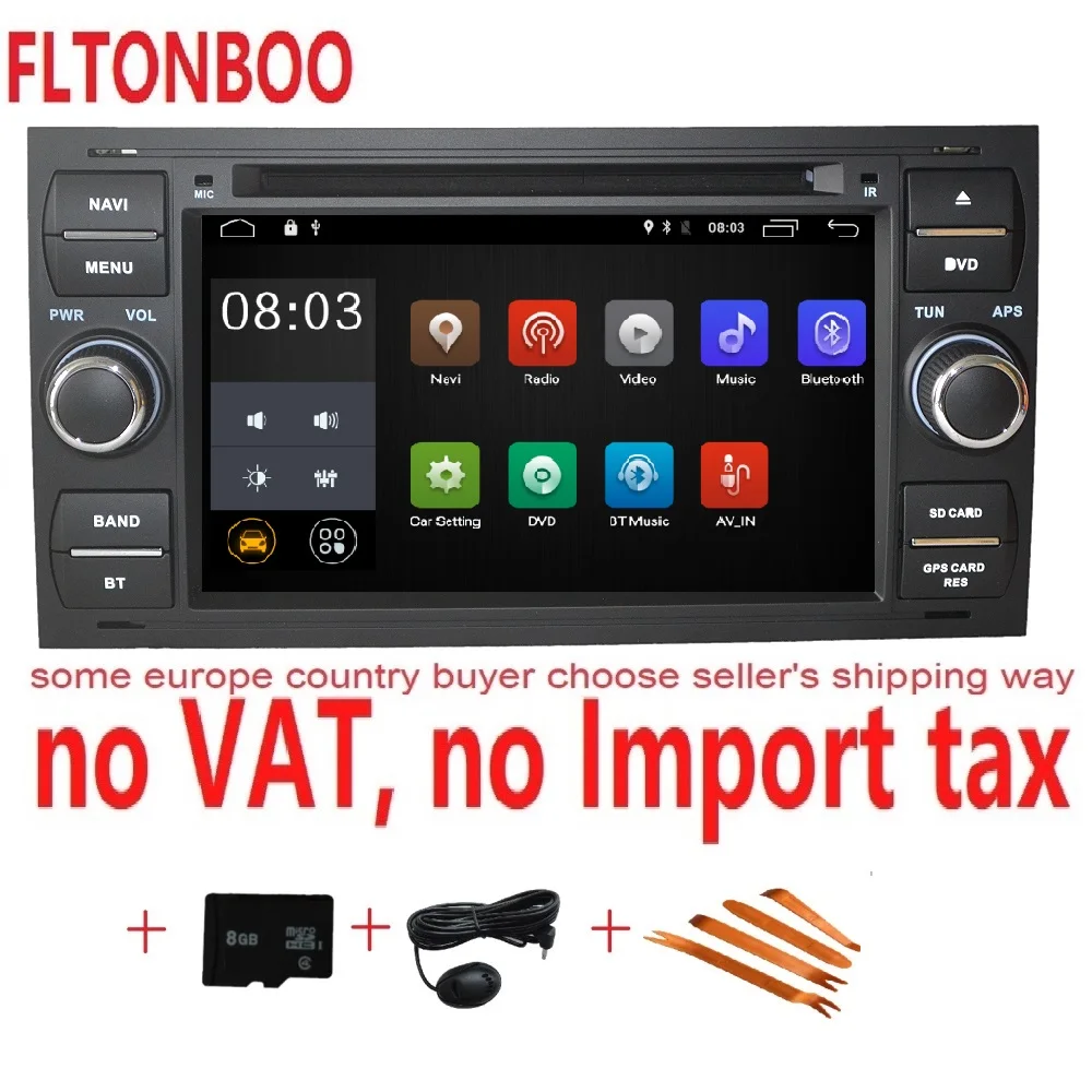

Android 7.1 for Ford focus s-max 2din car dvd,gps navigation,3G,Wifi,radio,bluetooth,Steering wheel,Free 8g Map,mic,touch screen