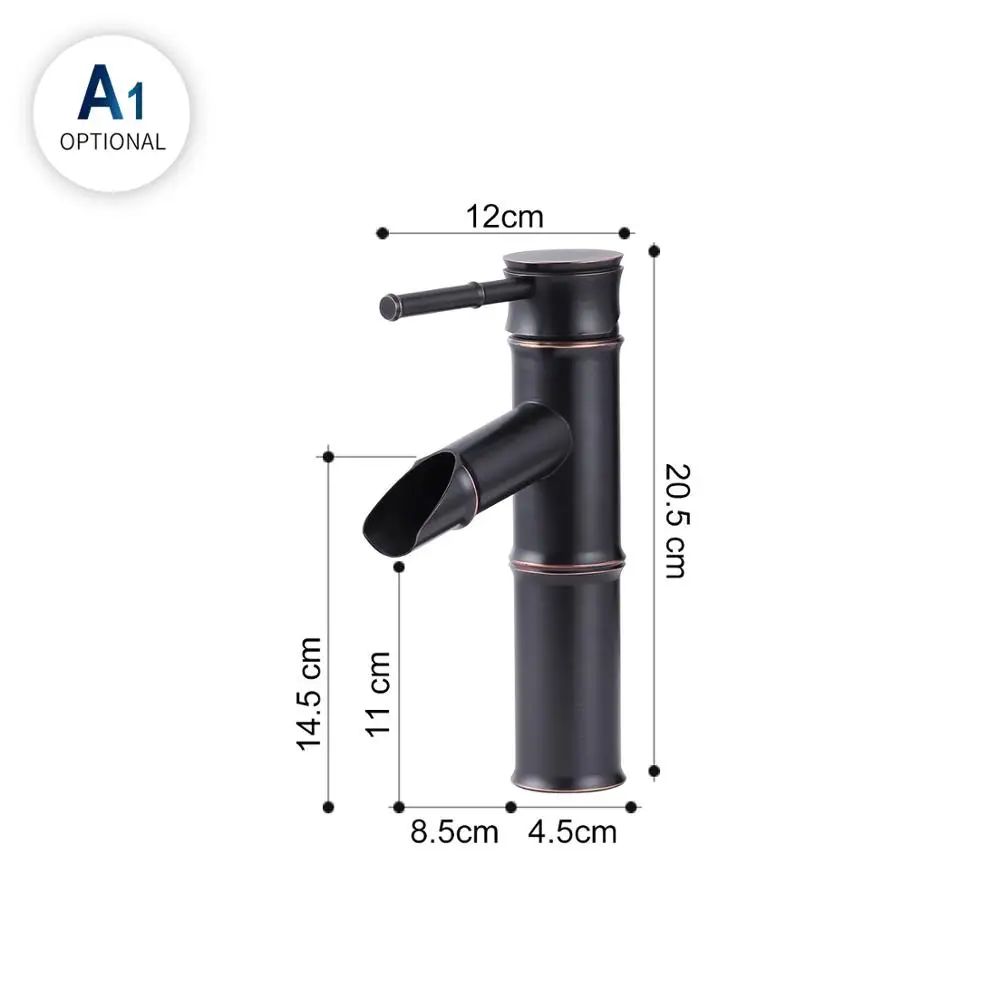 Ванная комната кран бронзовая раковина кран роскошный бамбуковый кран высокая температура холодной воды двойного назначения кухня наружный садовый смеситель - Цвет: A1