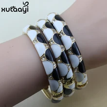 XUTAATI Золотой Цвет австрийский кристалл разноцветный картина маслом браслеты для женщин браслет