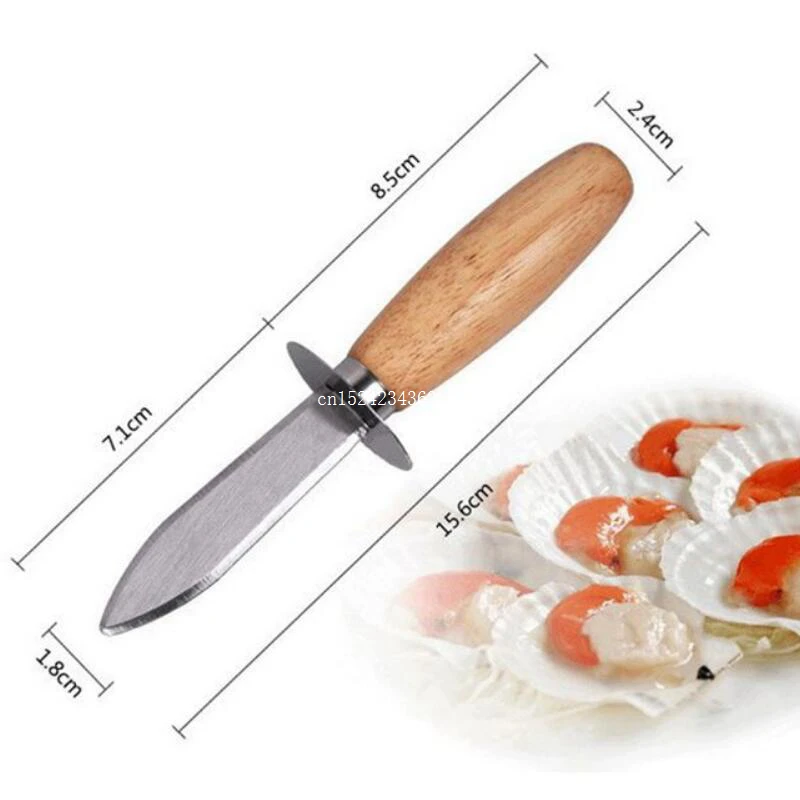 50pcs Wooden Handle Oyster Knife Sharp-edged Shucker Shell Knives Seafood Opener Tool Seafood Tools Kitchen Tools& Gadgets