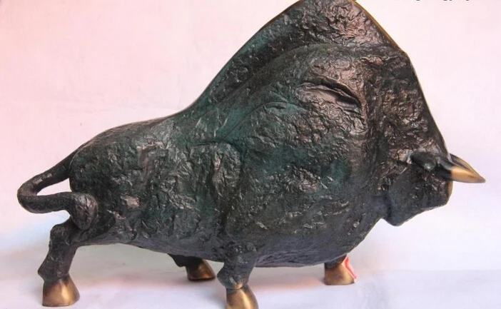 

Collectible bronze S2395 China Furniture Decoration Bronze Copper Abstract FengShui OX Bull Art Sculpture