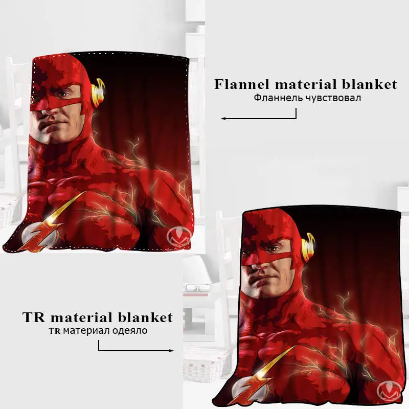 Custom Superhero The Flash Blanket - Flannel Fabric - Sizes: 120X160cm, 150X180cm, 175X200cm - Sofa Bed Throw Blanket for Kids and Adults - Warm and Cozy Blanket image 5