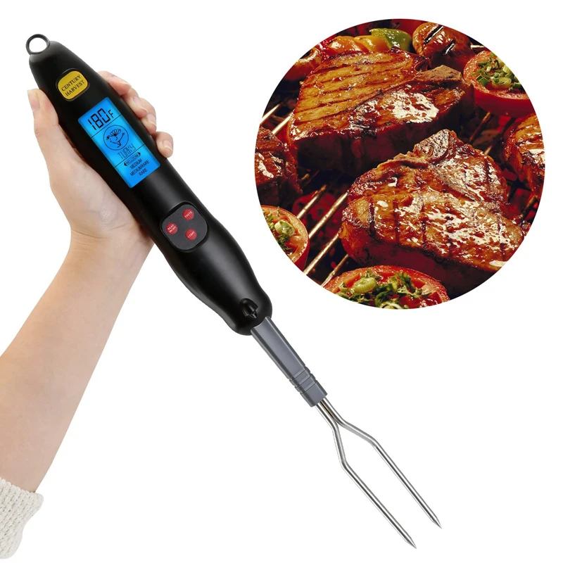 

EAAGD Digital Meat Thermometer Fork Instant Read Barbecue Thermometer for Kitchen BBQ Grilling and Barbecue Turner Fork