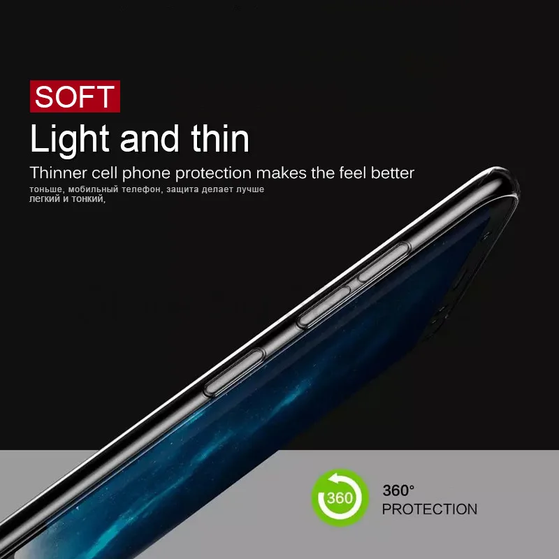 Ultra Thin Soft Transparent Case For SAMSUNG galaxy A3 A5 A7 2016 2017 S7 Edge S8 S9 A8 Plus 2018 Note 8 9 Clear Silicone Case