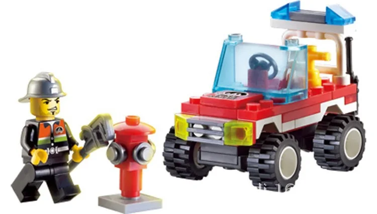 901 62pcs Fire Rescue Constructor Model Kit Blocks Compatible LEGO Bricks Toys for Boys Girls Children Modeling