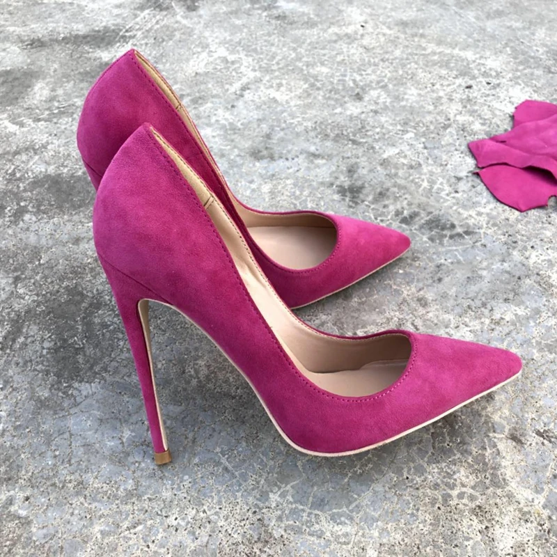 

2018 fashion classics Ladies pumps Pointed Toe flock leather high-heeled Women pumps shallow spring slip-on pumps party pumps