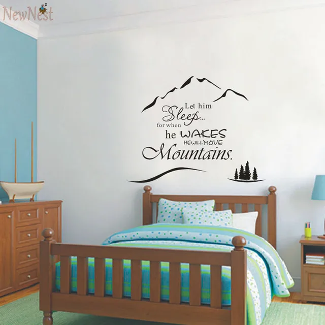 baby boy decal let him sleep for when he wakes he will move
