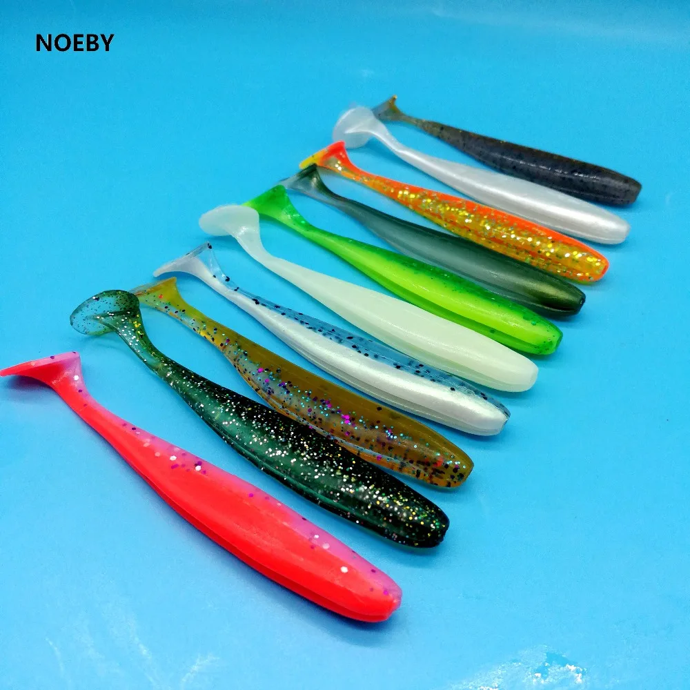 NOEBY 6PCS/LOT Artificial plastic soft bait 4.2G/9CM jig hook baits