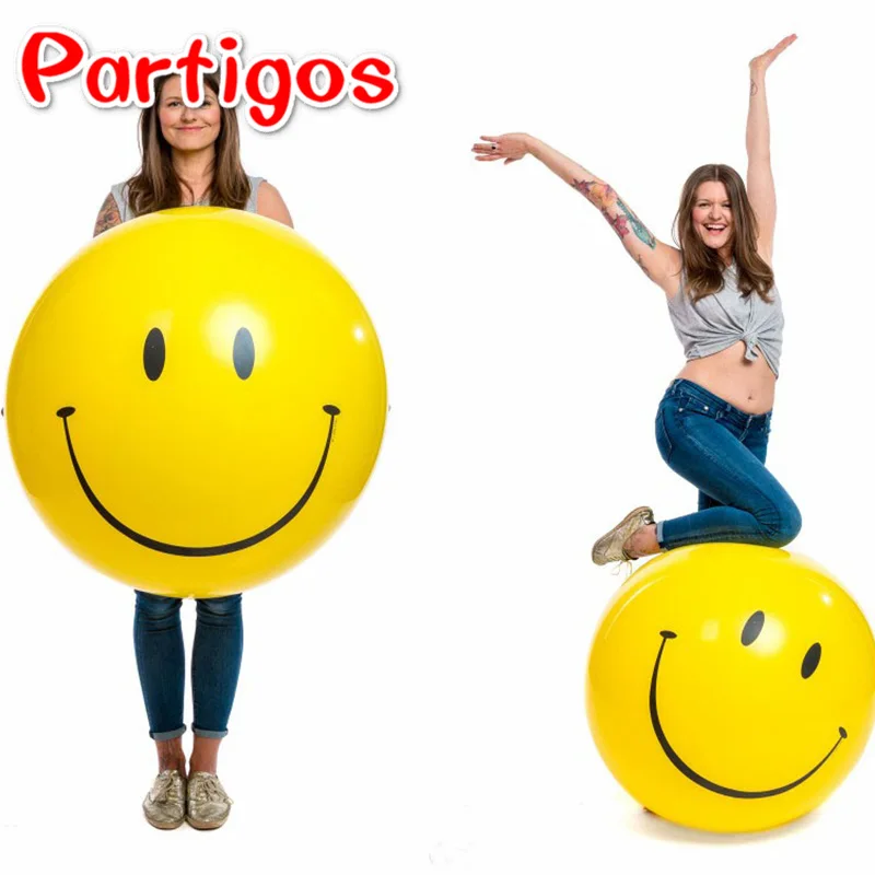 

1pc 36 Inch Large Latex Balloons Globos Party Air Balloons Birthday Decoration Big Yellow Smile Wedding toy emoji expression