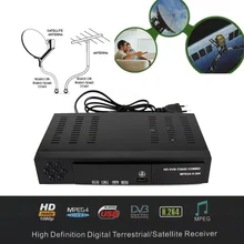 2017 Receptor Satélite Digital DVB T2 + S2 MPEG4 DVB-T2 TV Receptor Sintonizador de TV Por Cobrar T2 Tuner Soporte bisskey 1080 P S2 Decodificador