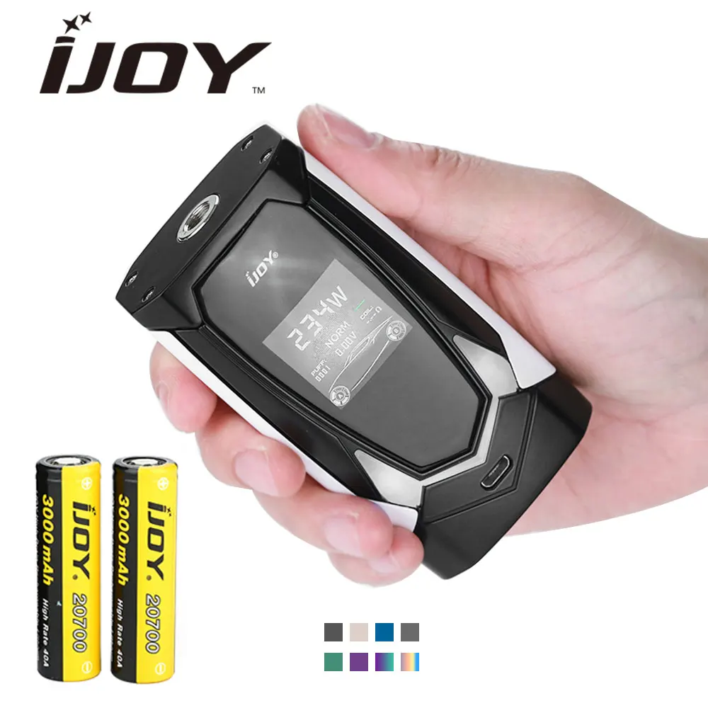 

Original 6000mAh IJOY Avenger 270 234W Voice Control TC Box MOD with English Voice Control System & 2pcs 3000mAh IJOY 20700 Cell