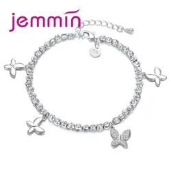 Jemmin богемный Стиль 925 пробы серебряный браслет из бусин для Для женщин бабочка подвеска Femme украшение браслет Feminina