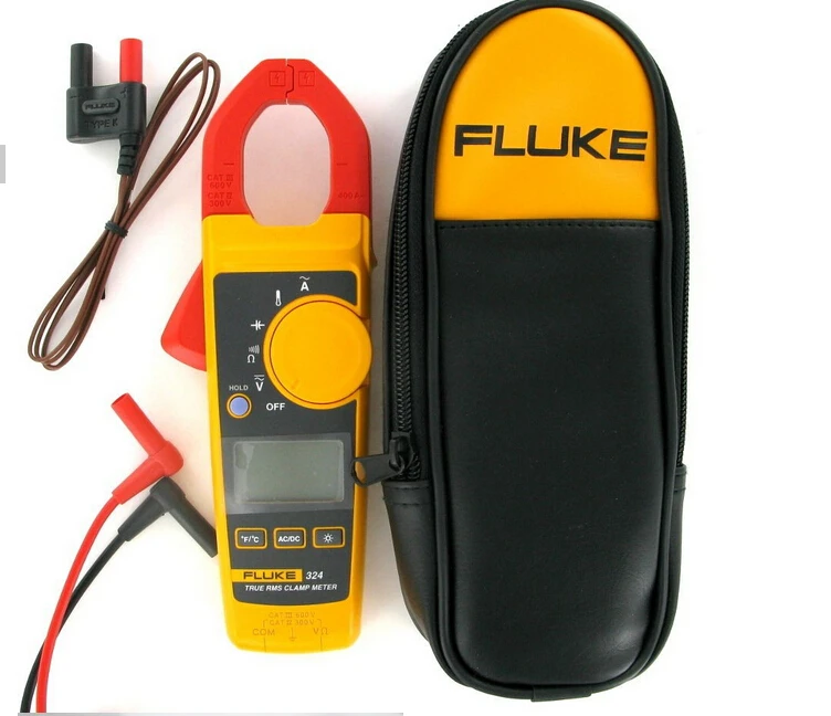 Fluke 324 F324 600V AC DC 40A / 400A AC 30mm True RMS Clamp Meter Leads