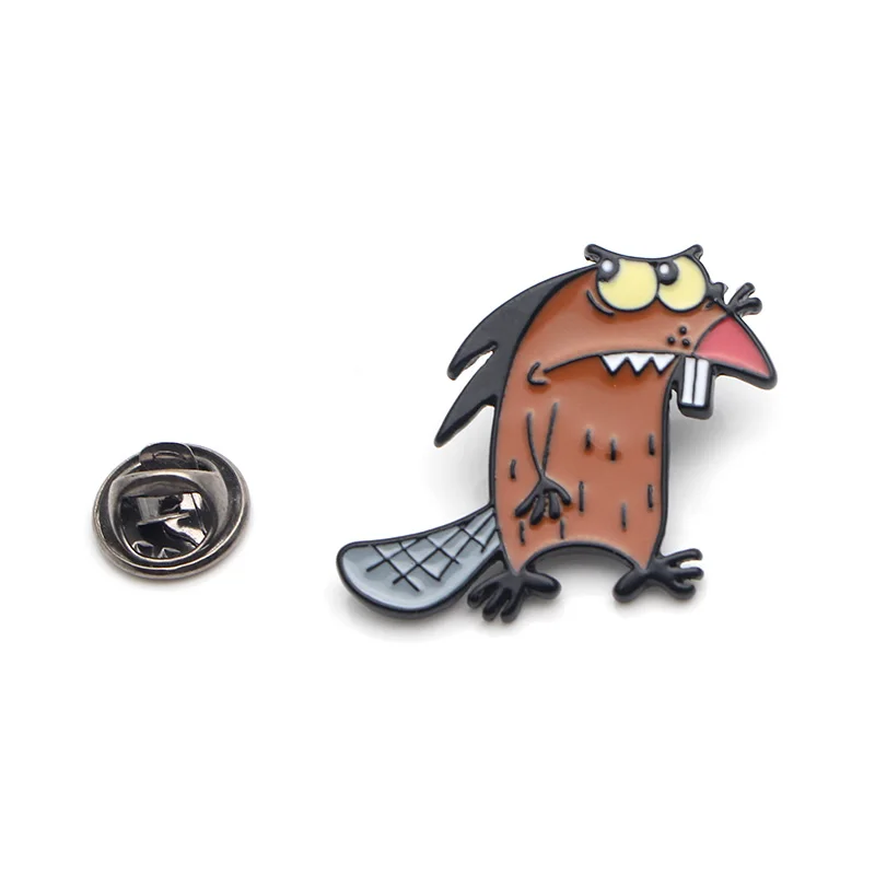 Забавные булавки Beaver из цинкового сплава женская сумка рюкзак броши для обуви