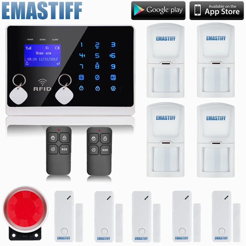 APP Controlled Wireless GSM Home Security Alarm System with FRID tags